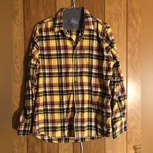 Vancl for men flannel vintage outfitters. Size Large. Yellow , blue & red. EUC